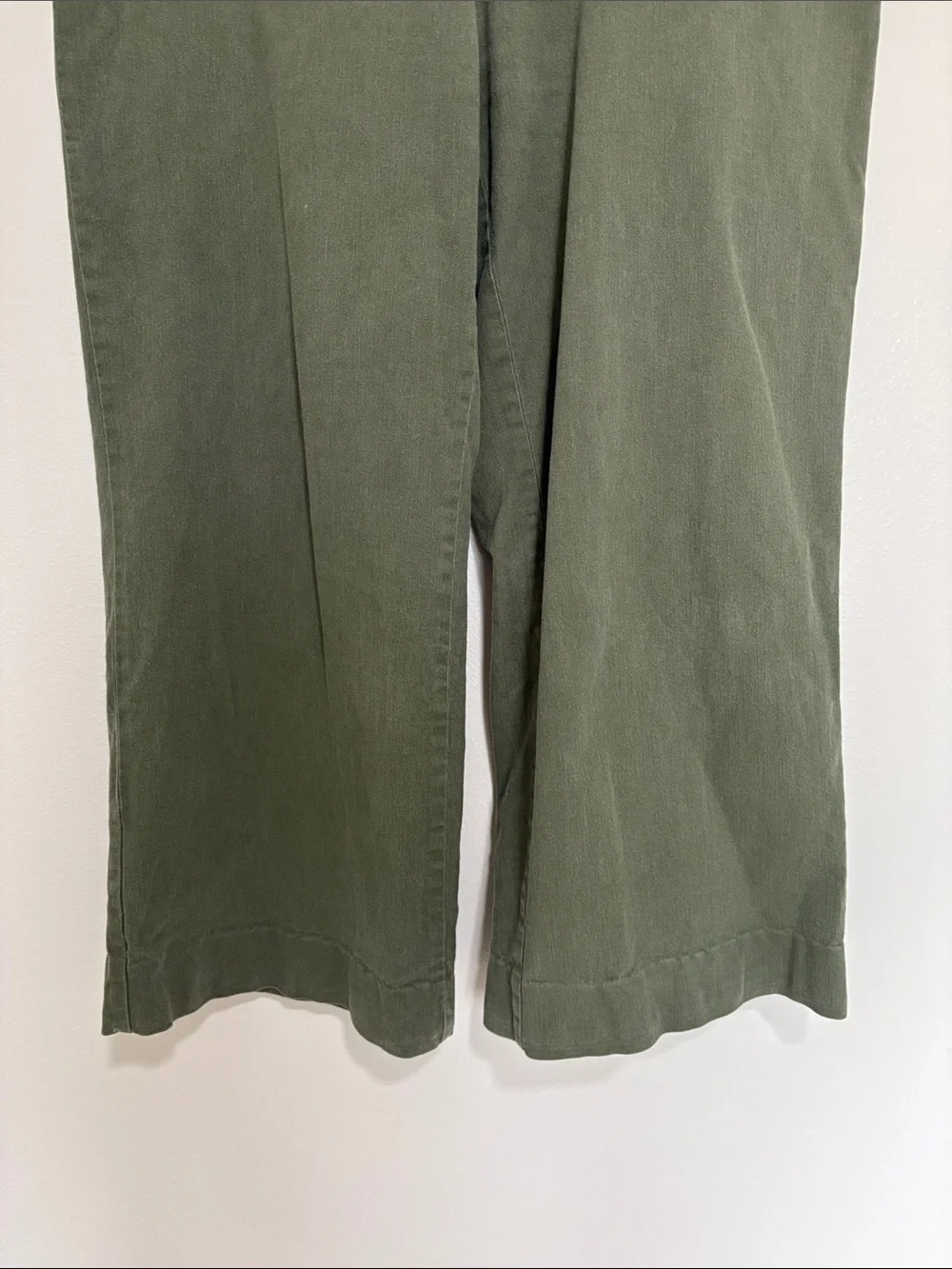 Ann Taylor LOFT The Palmer Wide Leg High Rise Twill Trouser Pant Green 14 - Picture 5 of 10